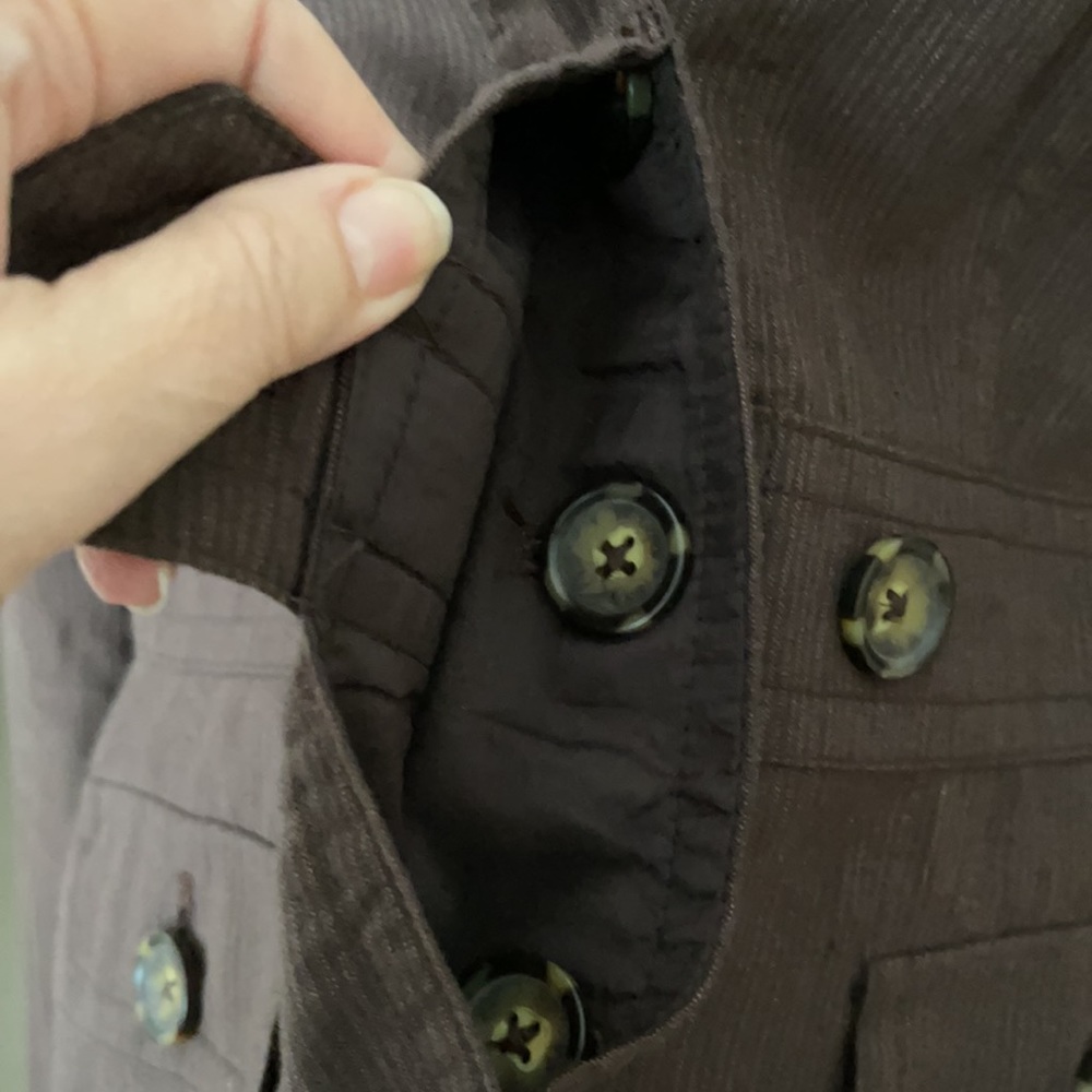 Banana Republic Linen Cotton Brown Pinstriped Blazer - Picture 5 of 9